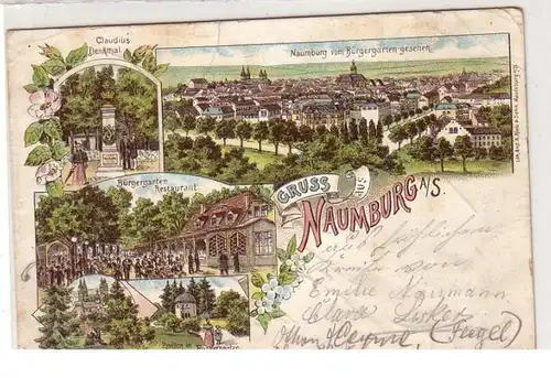 48297 Ak Lithographie Gruss aus Naumburg a.S. 1897
