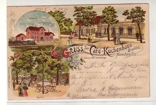 48295 Ak Lithographie Gruß aus Naumburg Grochlitz 1901