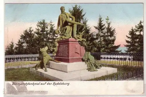 48252 Ak Bismarckdenkmal auf der Rudelsburg um 1910