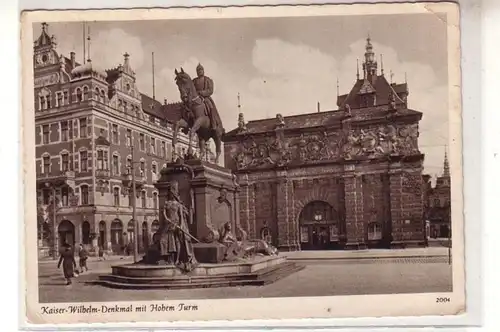 48212 Ak Danzig Kaiser-Wilhelm-Denkmal Hoher Turm um 1940