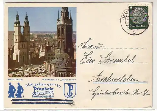 48210 Reklame Ak Halle an der Saale Prophete 1939