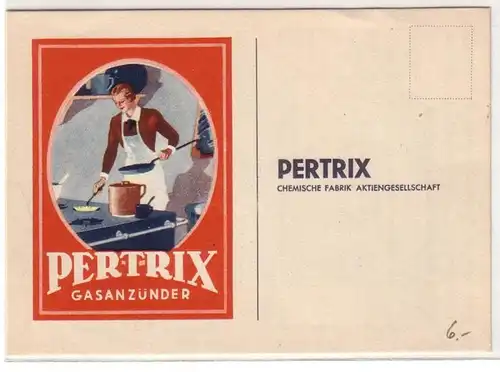 48182 Annonce Ak Pertrix Allumateur de gaz vers 1930