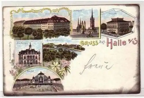 48117 Ak Lithographie Gruß aus Halle a.d.S. 1898