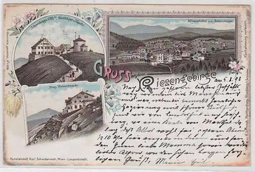 48056 Ak Lithographie Gruß aus dem Riesengebirge 1898