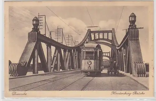 48034 Ak Diemitz Hindenburg Brücke Straßenbahn um 1930