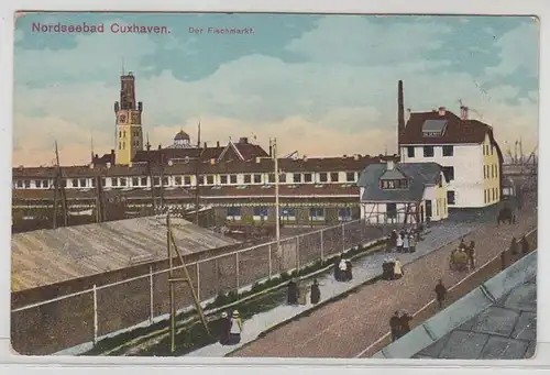 48017 Ak Mer du Nord Baad Cuxhaven le marché des poissons vers 1910
