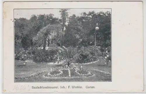 47962 Ak Halle Saalschlossbrauerei Garten 1913