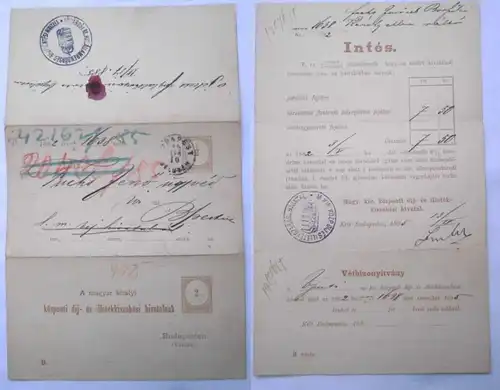 47959 vieux objets Carte postale avec carte de réponse Budapest Hongrie 1885
