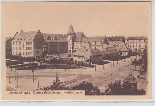 47943 Ak Offenbach a.M. Oberrealschule am Friedrichsplatz um 1920