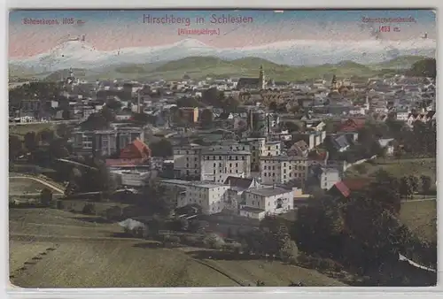 47864 Ak Hirschberg in Schlesien Totalansicht 1918