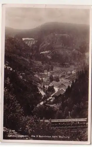 47838 Ak Schwarzwaldbahn les 3 lignes de chemin de fer au Bachjörg 1938