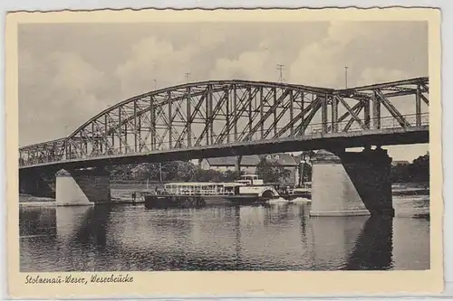 47837 Ak Stolzenau Weser Weseerbrücke vers 1930