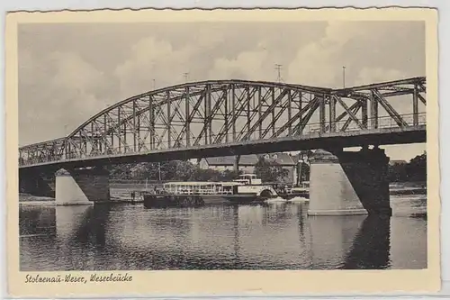 47837 Ak Stolzenau Weser Weserbrücke um 1930