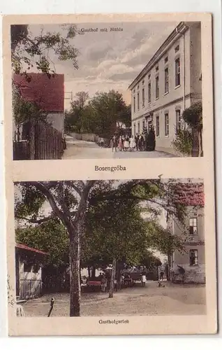 47814 Mehrbild Ak Bosengröba Gasthof mit Mühle, Gasthofgarten 1929