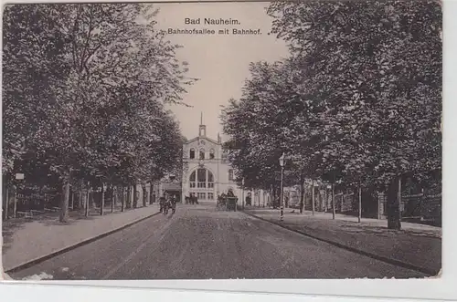 47780 Ak Bad Nauheim Bahnhofsallee avec gare vers 1910