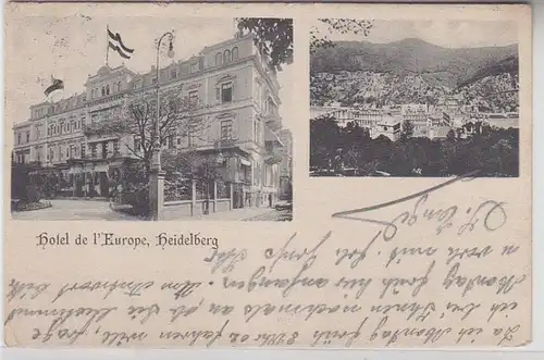 47757 Mehrbild Ak Heidelberg Hotel de l'Europe um 1905