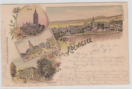 47734 Ak Lithografie Gruss aus Koenigsee Schiesshaus, Rathhaus, Kirche 1900