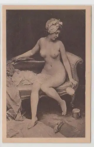 47729 Erotic Ak Femme Act, Madrazo: "Au toilettes" vers 1930