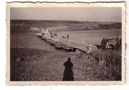47720 Original Foto Russland Behelfsschlauchbootsbrücke 2. Weltkrieg