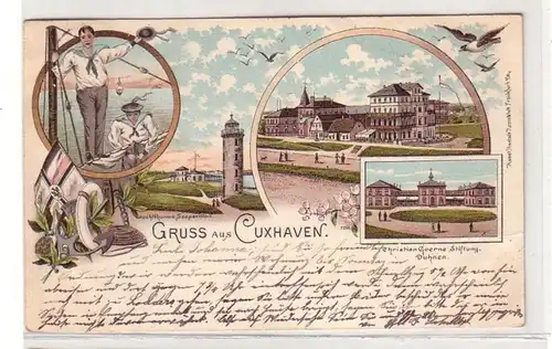 47705 Ak Lithografie Gruss aus Cuxhaven 1899