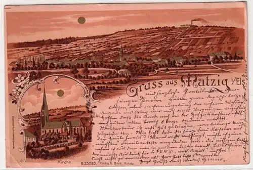 47611 Brevet Ak Salutation de Mutzig en Alsace 1901