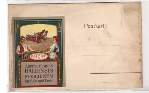47602 Reklame Ak Zimmermanns Hallensis Maschinen 1914
