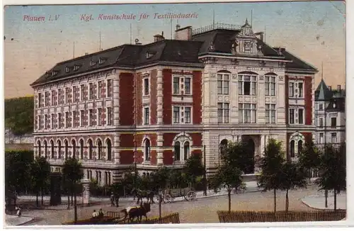 47593 Ak Plauen Kgl. Kunstschule f. Textilindustrie 1915