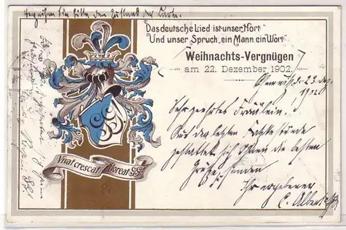 47563 Studentika Ak Chemnitz Weihnachtsvergnügen 1902