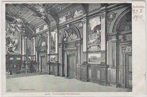 47544 Ak Karlsruhe Aula Technische Hochschule 1910