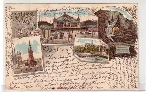 47534 Ak Lithographie Gruß aus Halle an der Saale 1899