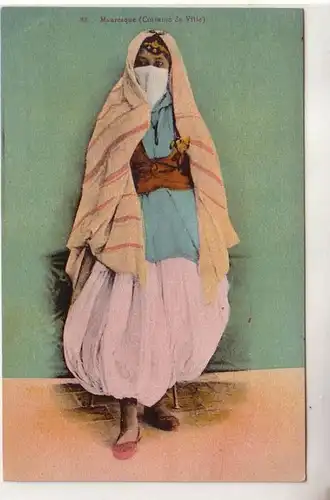 47514 Ak eines deutschen Fremdenlegionärs aus Marokko Marokkanerin mit Schleier