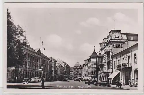 47482 Ak Konstanz a.B. Marktstätte Hotel Krone 1931
