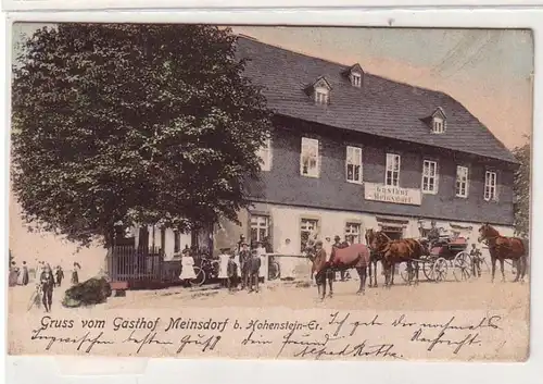 47441 Feldpost Ak Gruß vom Gasthof Meinsdorf bei Hohenstein Ernstthal 1912