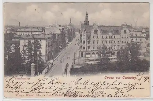 47415 Ak Salut de Gleiwitz Wilhelmstrasse 1899