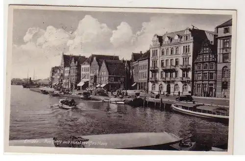 47733 Ak Emden, Am Delft avec Hôtel Maison Blanche 1941