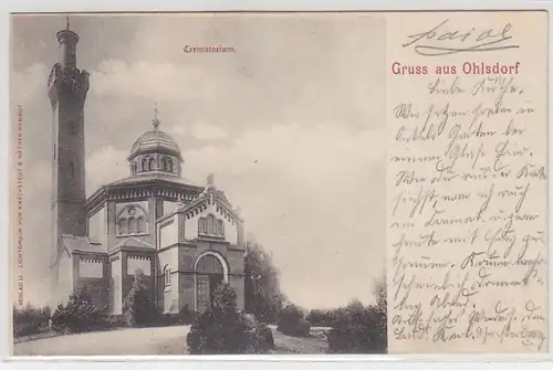 47369 Ak Gruß aus Ohlsdorf Crematorium 1899