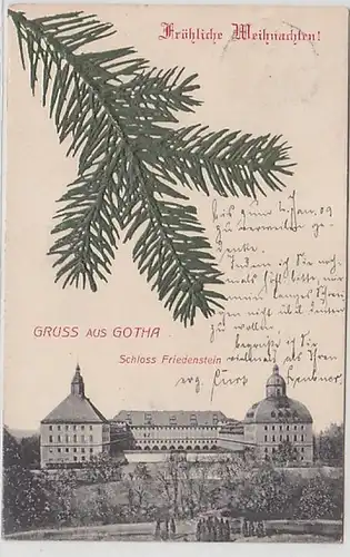 47331 Noël Salutations Ak de Gotha Château de Paix pierre 1908