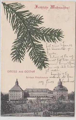 47331 Weihnachts Präge Ak Gruß aus Gotha Schloß Friedenstein 1908