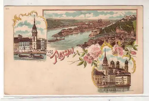 47322 Ak Lithografie Gruss aus Passau um 1900