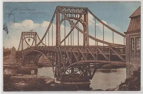 47291 Ak Wilhelmshaven Kaiser Wilhelm Brücke um 1910