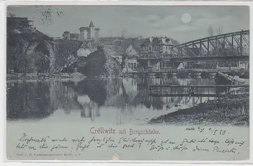 47286 Mondscheinkarte Cröllwitz Bergschänke 1898