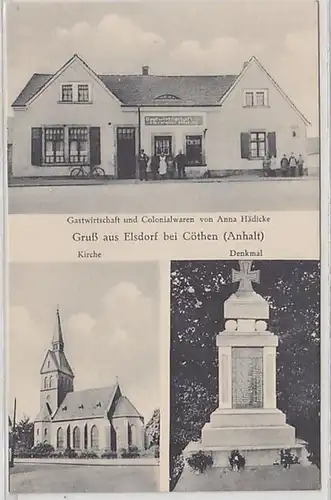47275 Mehrbild Ak Gruß aus Elsdorf bei Cöthen (Anhalt) Gastwirtschaft um 1920