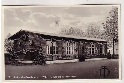 47243 Ak Turnhalle Großweitzschen Deutsche Turnerschaft 1932
