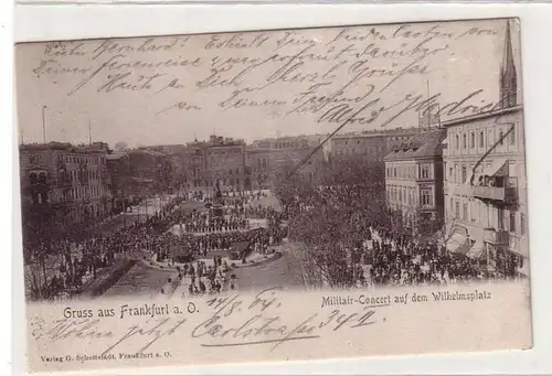 47183 Ak Gruß aus Frankfurt a.O. Militär Concert auf dem Wilhelmsplatz 1904