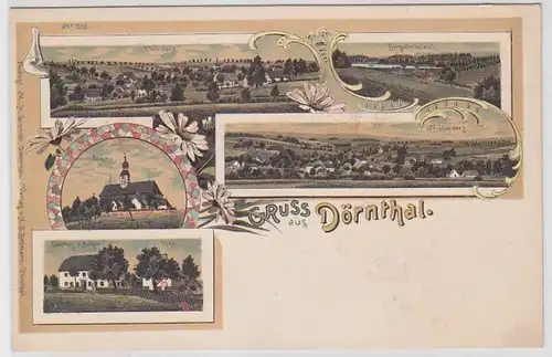 47177 Ak Lithografie Gruss aus Dörnthal Gasthof zum Anker usw. um 1900