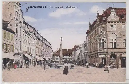 47149 Ak Saarbrücken III (St. Johann) Marktplatz 1915