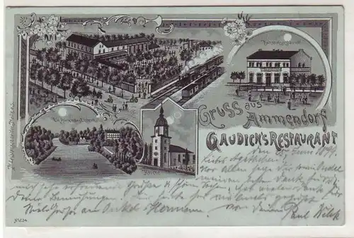 47117 Carte de la Lune Salutation de Ammendorf Restaurant 1899