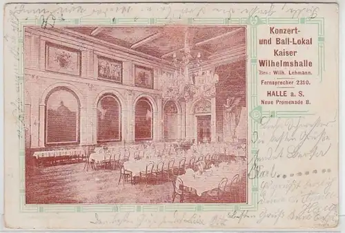 47101 Ak Halle Ball-Lokal Kaiser Wilhelmshalle 1906
