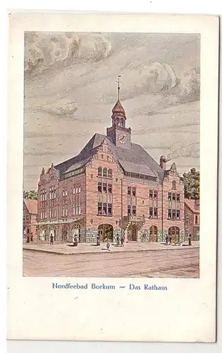 47072 Ak Mer du Nord Bad Borkum l'Hôtel de Ville vers 1920