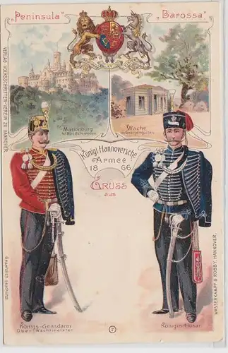 47066 Ak Lithographie königlich Hannoversche Armee 1866